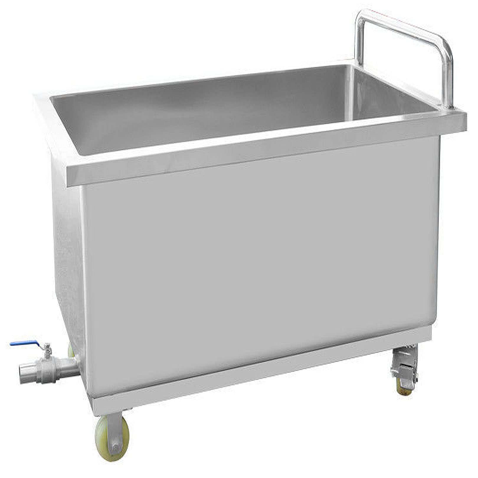 HCZKIUJY Movable Utility Sink Stainless Steel Floor Mop Sink, Freestanding Wash Station Mop Service Basin, Laundry Tub Slop Sink for Basement,70cm (60cm(23.6in))