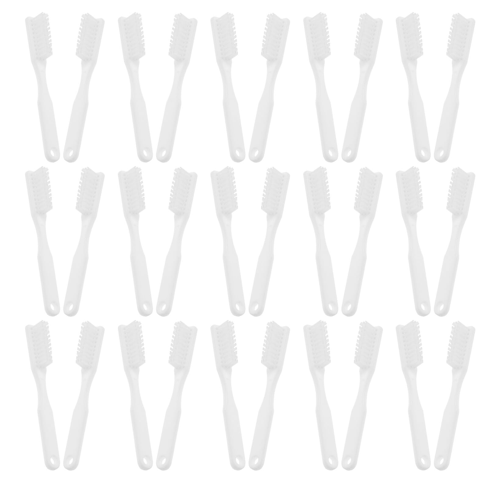 TOYANDONA Spazzolino da Denti da Carcere Manico Corto Piatto Antiscivolo Setole Morbide per Pulizia Profonda Impugnatura a Pollice Ergonomica Confezione da 100 Pezzi per Igiene Orale in