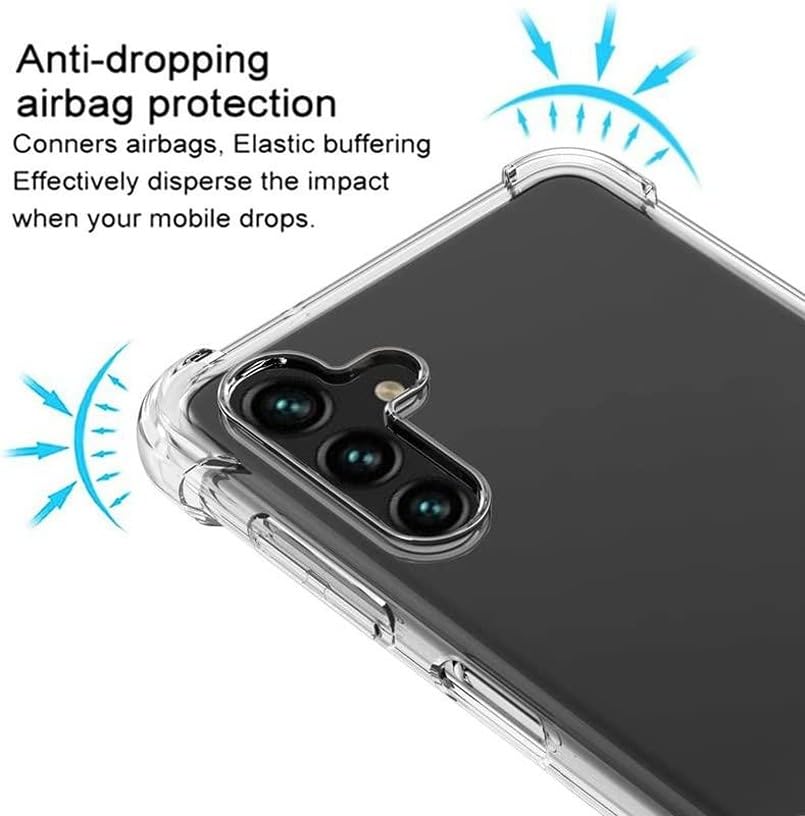 Image of BOXXO Flexible Back Cover for Samsung Galaxy M13 4G | Back Cover Transparent Clear Shockproof Case Four Corner Protection | Slim Protective Mobile Phone Cover for Samsung Galaxy M13 4G