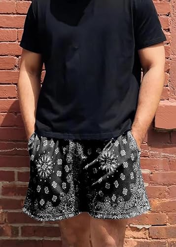 MECH-ENG Men's Paisley Shorts Graphic Print Casual Bandana Retro Lightweight Running Boxing Mesh Boho Shorts2