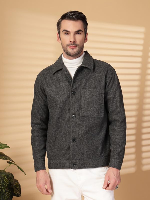 Image of CHKOKKO Men's Regular Winter Shacket Stylish Flannel Plaid Jacket Shirt