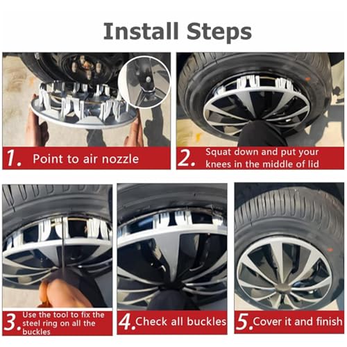 Image of ABX Hubcaps,15 inch hubcaps Set of 4, Wheel Rim Cover ABS Material, Snap On Car Truck SUV Replacement, for Toyota Camry Nissan Mazda etc, Black&Blue