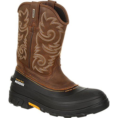Georgia Boot Muddog Waterproof Western Work Wellington Red/Brown