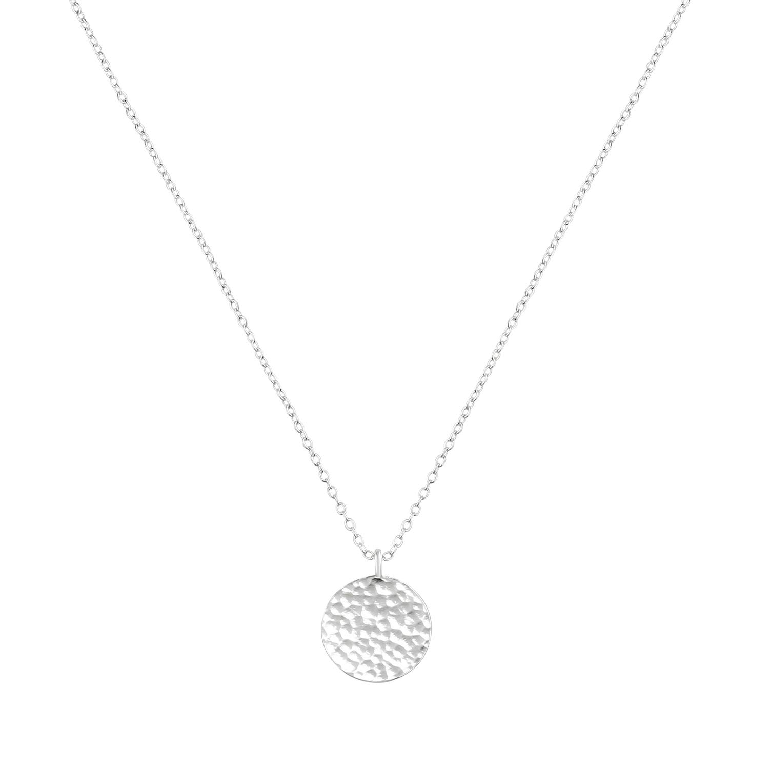 Necklace for Women Dainty Handmade 14K Gold Fill Carved New Circle Full Round Wafer Waning Waxing Moon Phase Pendant Chain Minimalist Jewelry Mothers Day Jewelry Gift