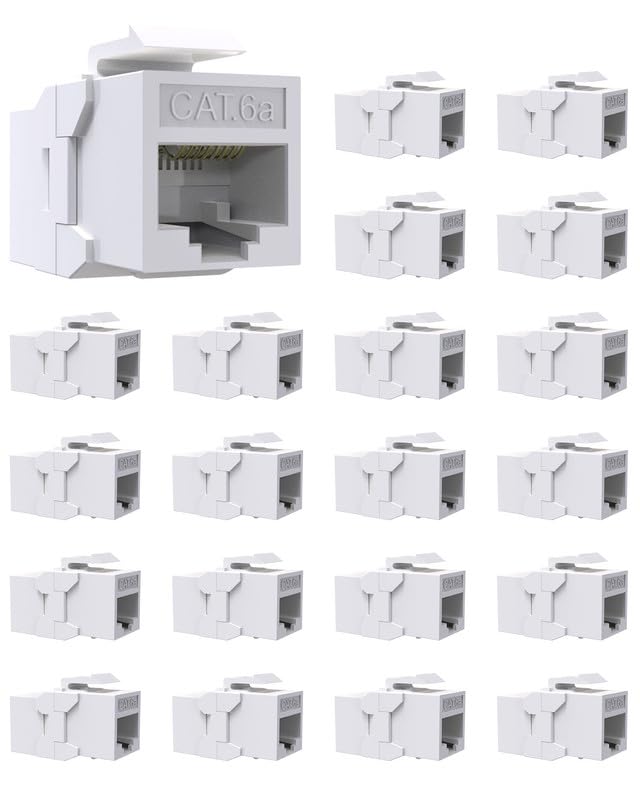 VANDESAIL 20 Pack Cat6A Rj45 Keystone Jack Coupler