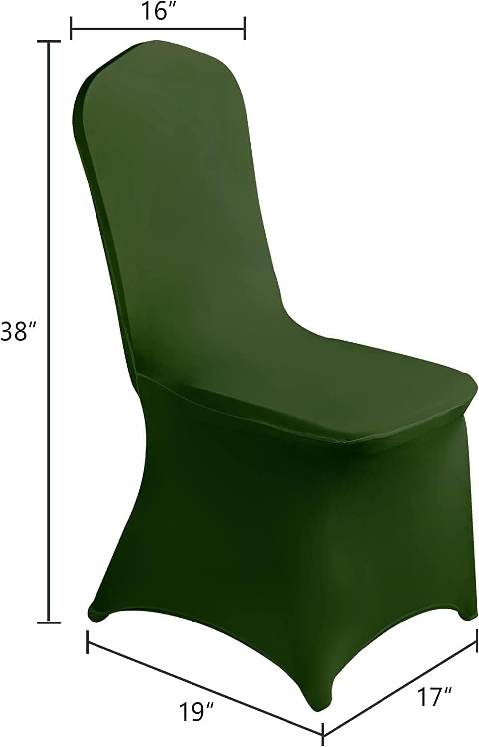 MDS Pack of 10 PCS White Spandex Dining Room Chair Covers Stretch Slipcovers for Wedding Party Dining Banquet Living Room Universal Stretch Flat-Front Slipcovers- Olive Green