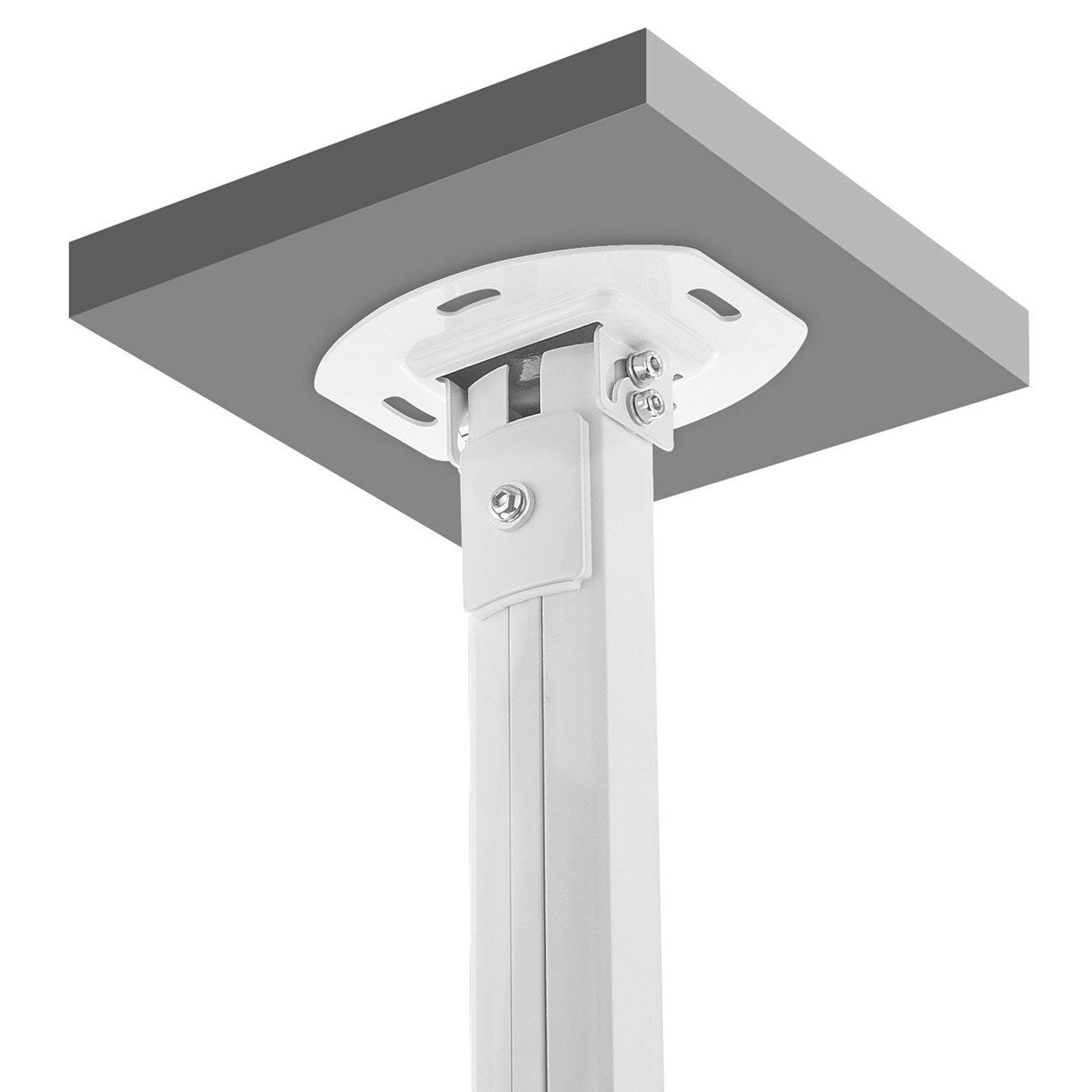deleyCON Support de Plafond Universel pour Projecteur +- 15° d'Inclinaison - Rotation à 360° - Jusqu'à 13,5Kg - Hauteur Réglable de 545mm à 900mm - Blanc