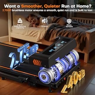 Treadmill, FOUSAE 5 in 1 Foldable 7.5 MPH Treadmill for Home with App Compatible, 12 Programes, Powerful 2.75 HP Brushless Motor Walking Pad with 10% Incline, Magnetic Remote Control Double Operation