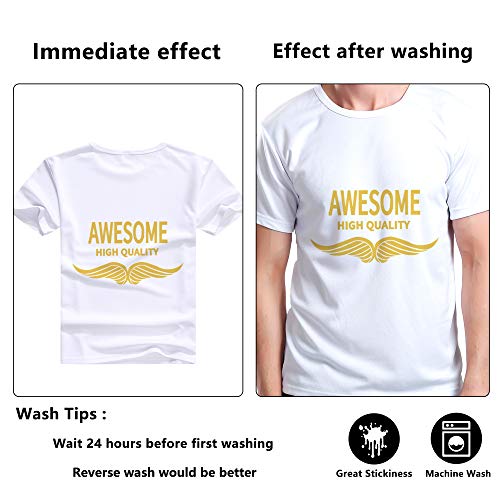 Image of RENLITONG Gold HTV Iron on Vinyl 12Inch by 10ft Roll Heat Transfer Vinyl for T-Shirt HTV Rolls for All Cutter Machine - Easy to Cut & Weed for Heat Transfer Design