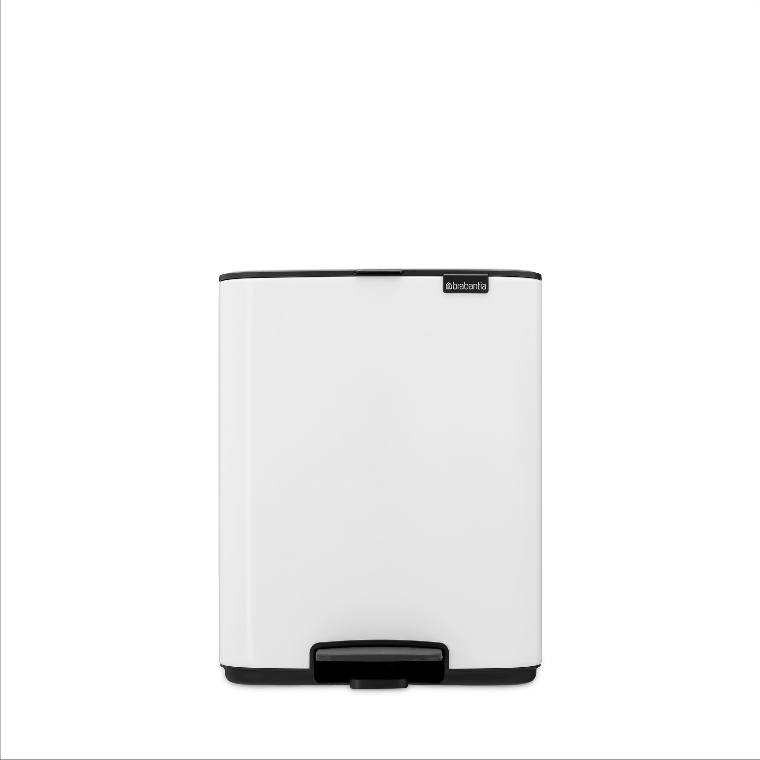 Brabantia Pattumiera a pedale Bo 12L (White), Pattumiera con pedale e coperchio a chiusura soft, Secchio spazzatura facile da pulire con secchio interno rimovibile e sacchetti PerfectFit inclusi