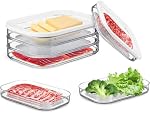 Deli Conteneur de viande avec couvercle pour réfrigérateur 3-Tier Boîtes de rangement empilables -Cold Cuts Transparent Conteneurs de stockage pour réfrigérateur -Accessoires d'organisation de réfrigérateur.