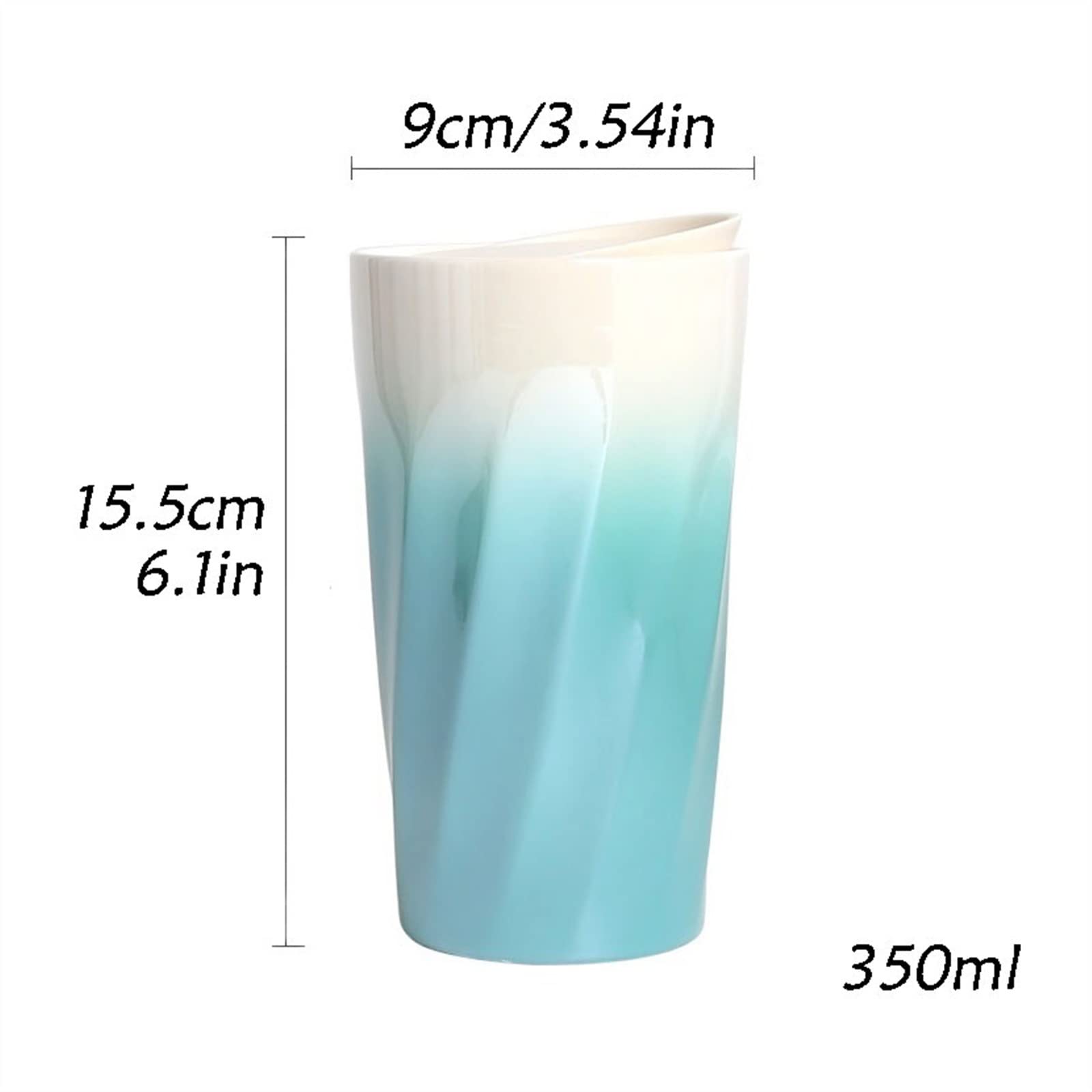 Tasse Becher 350 ml Keramik-Wasserschale Autoschale Anti-Verbrühungs-Doppelschicht-Becher Kaffeetasse mit Farbverlauf und Silikonabdeckung Kaffeetassen (Color : D)