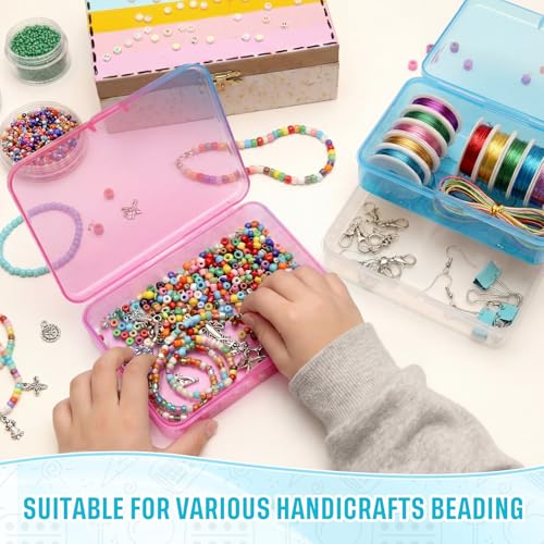 Image of Dunzoom 25 Pcs Plastic Crayon Boxes with Lids, 4.53 x 3.35 x 1.1 Inches Stackable Small Storage Organizer Containers Crayon Pencil Case for Art Crafts Jewelry Beads Office Supplies(Multicolor)