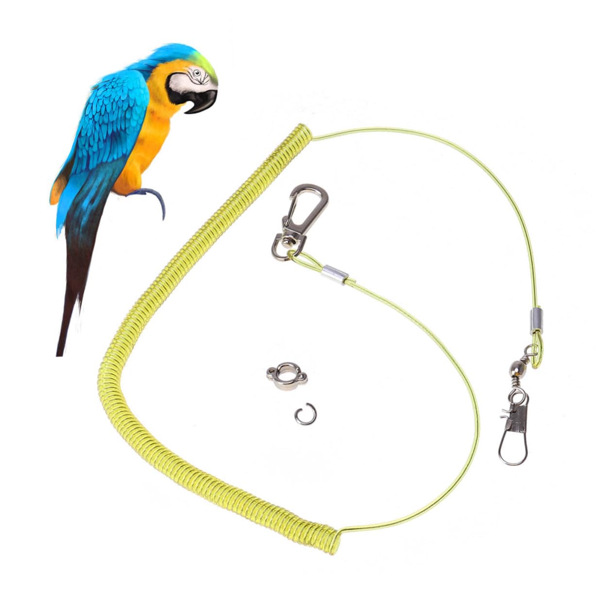 Happyyami Adjustable Bird Leash Harness Parrot Training Rope Bird Harness Vest Parrot Leash and Random Color