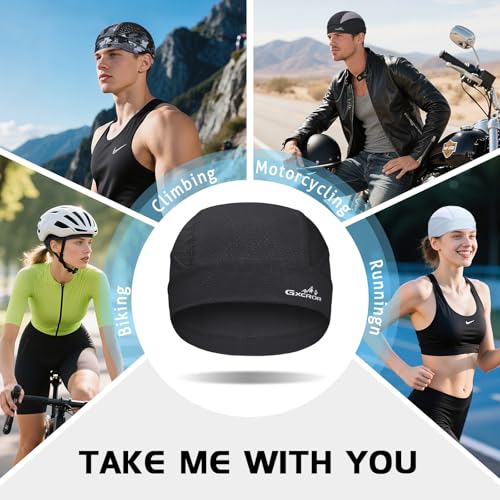 Image of GXCROR Cooling Skull Cap for Men Women Sweat-Wicking Breathable Mesh Liner for Helmets, Summer Cycling Motorcycle