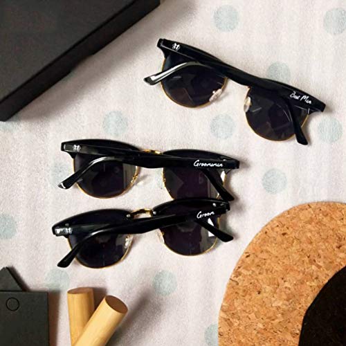 Image of LADY&HOME Bachelor Party 7pcs Wedding Sunglasses for Groom, Best Man, Groomsmen Gifts Wedding Favor