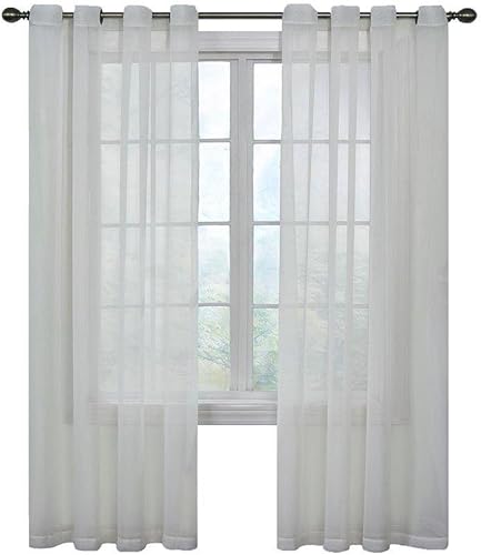 Fresh - Cortina moderna tela de gasa transparente que neutraliza el olor con ojal filtrante de luz Cortinas de ventana para dormitorio o sala de
