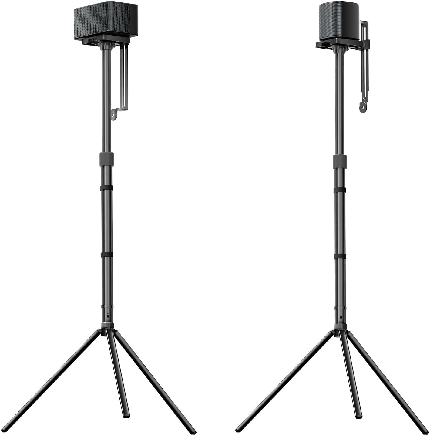 ULTIMEA Speaker Stands Pair, Height Adjustable Speaker Stand, Extends 24.4″ to 36.6″, Holds 6.6 lbs, Compatible with Most Brands & ULTIMEA Poseidon, Aura Series Surround Sound Speaker, Steady 310