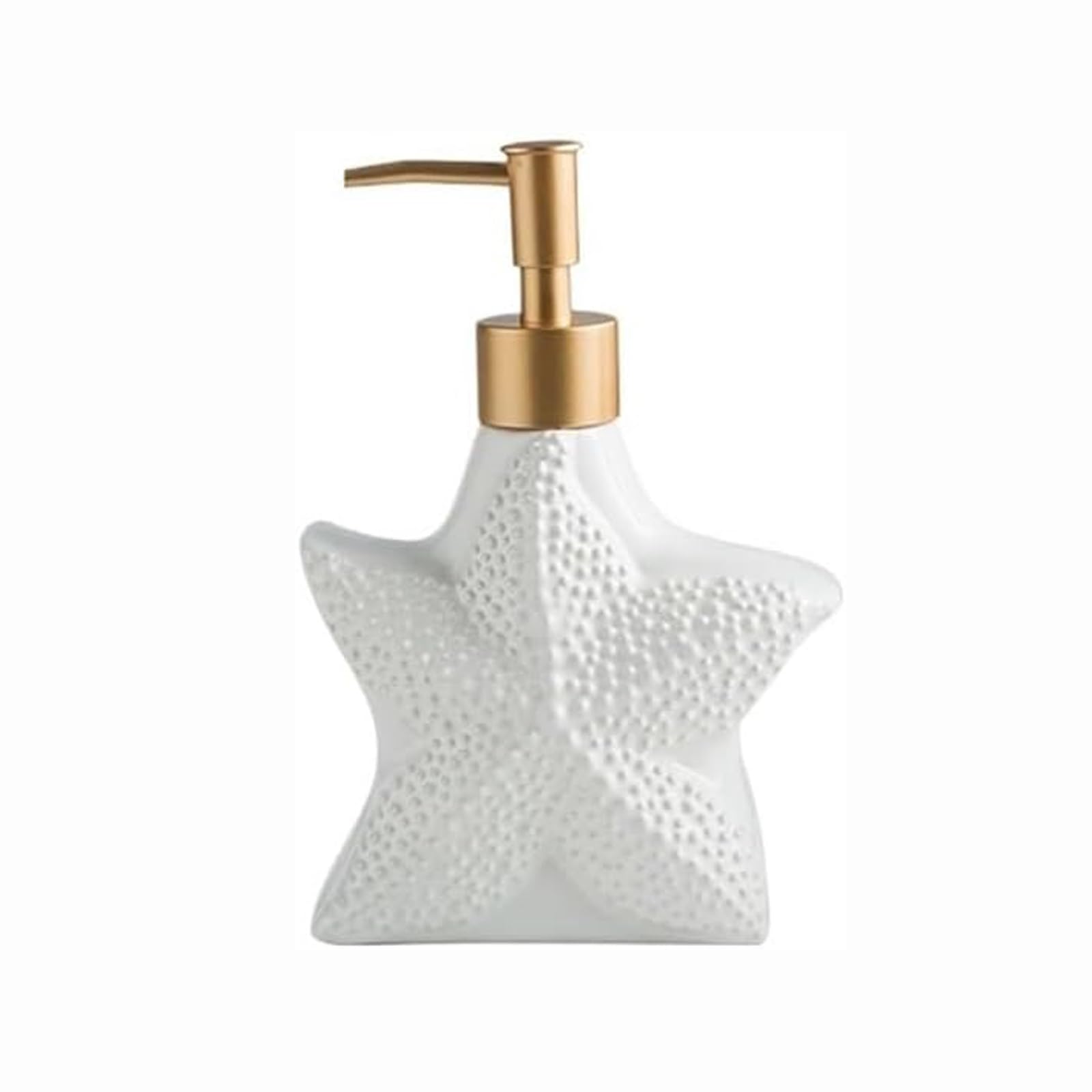 Kxaoxgrc Starfish Bottle Glass Soap Lotion Dispenser Set, Ceramic Soap Dispenser Starfish Shell Shape Refillable For Kitchen Bathroom Lotion(Starfish Bottle)