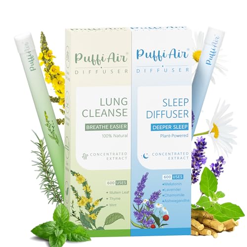 Image of Herbal Diffuser Duo, Detox and Sleep Diffuser with Extracts of Mullein, Melatonin and Other Biotanicals, 100% Natural Swap - Up to 600 Uses (Varies by Usage), Day & Night Duo