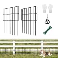 10 Pack Animal Barrier Fence 10.8ft(L) x 17in(H), 1.65in Gap Decorative Fences No Dig Fence for Rabbits Dog Ground Defense, Rustproof Metal Wire Garden Fence Border for Garden & Patio Landscaping