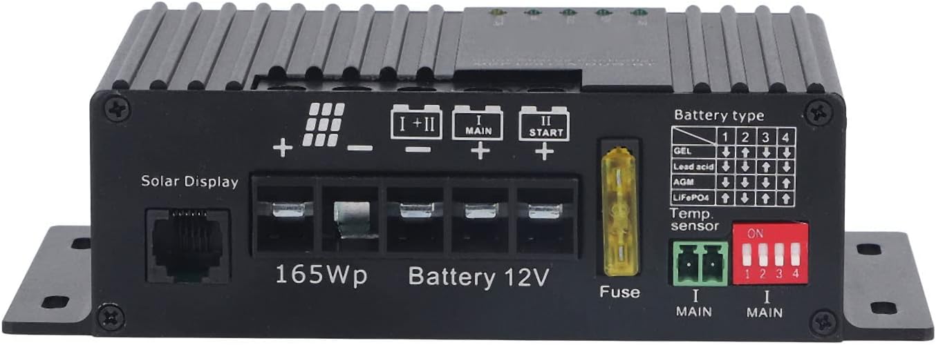 Y&H Contrôleur MPPT 20A Solaire 12V/24V/36V/48V - Entrée PV 150VDC Max, AGM/Gel/Lithium