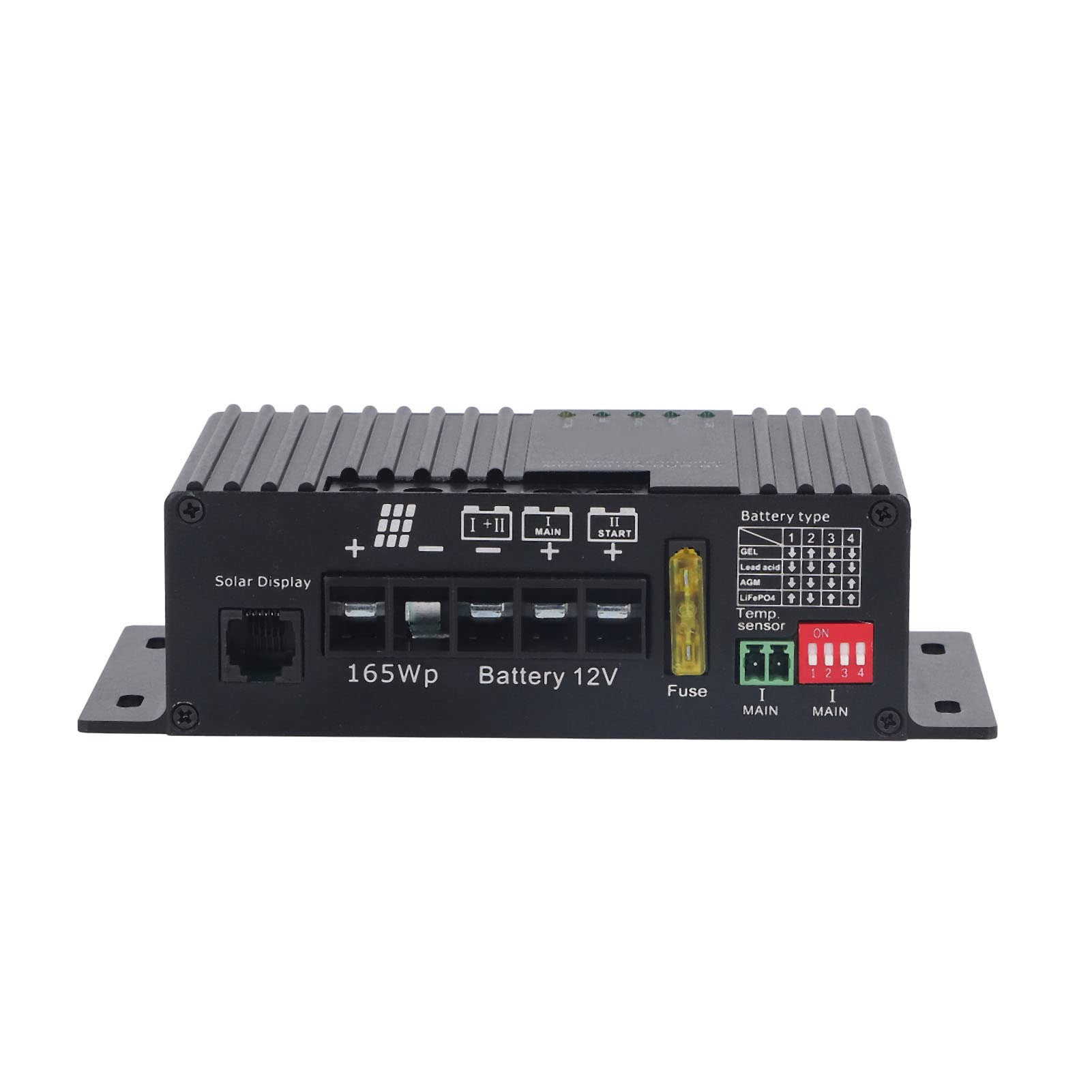 Domary Regolatore di Carica Solare MPPT Regolatore del Pannello Solare 12V 30A con Doppia Ricarica della Batteria per Batteria di Avviamento per Auto Marine RV