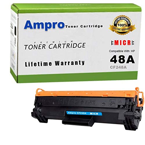 Ampro's CF248A MICR Compatible Toner Cartridge Replacement for HP CF248A 48A MICR or HP 48A for HP Laserjet M29W M15W, M15a, MFP M28a/MFP M28w
