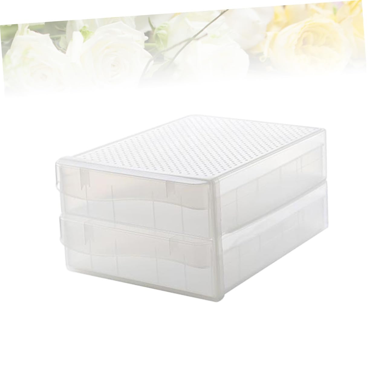 HOMSFOU Doppelschichtige Eieraufbewahrungsbox 60 Fächer Kunststoff Transparent Stapelbar Für Kühlschrank Küche Und Haushalt