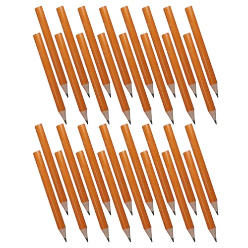 Set de 50 lápices hexagonales de madera corta para estudiantes miniatura 1