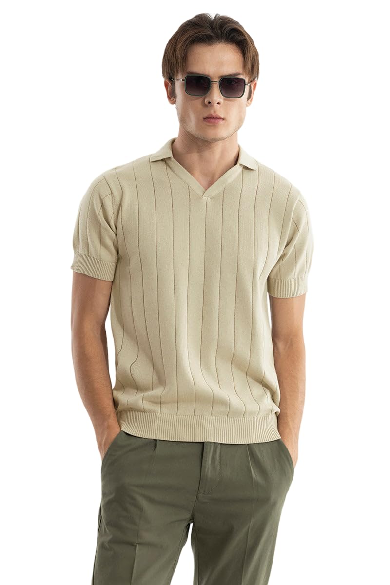 snitch Men T-Shirts | Slim Fit Polo Collar Half Sleeve | Textured Self-Design Cotton Fabric | Breathable & Casual Wear-picture-32