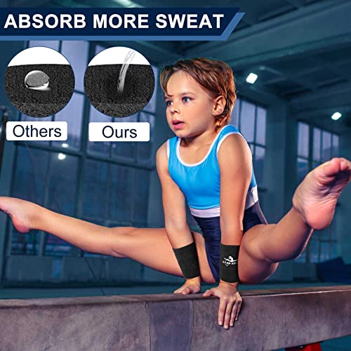 Image of Charniol 8 Pcs 4 Inch Gymnastics Wristbands for Grips Kids Wrist Sweatband Sport Polyester Cotton Wrist Band for Tennis Basketball Football Running