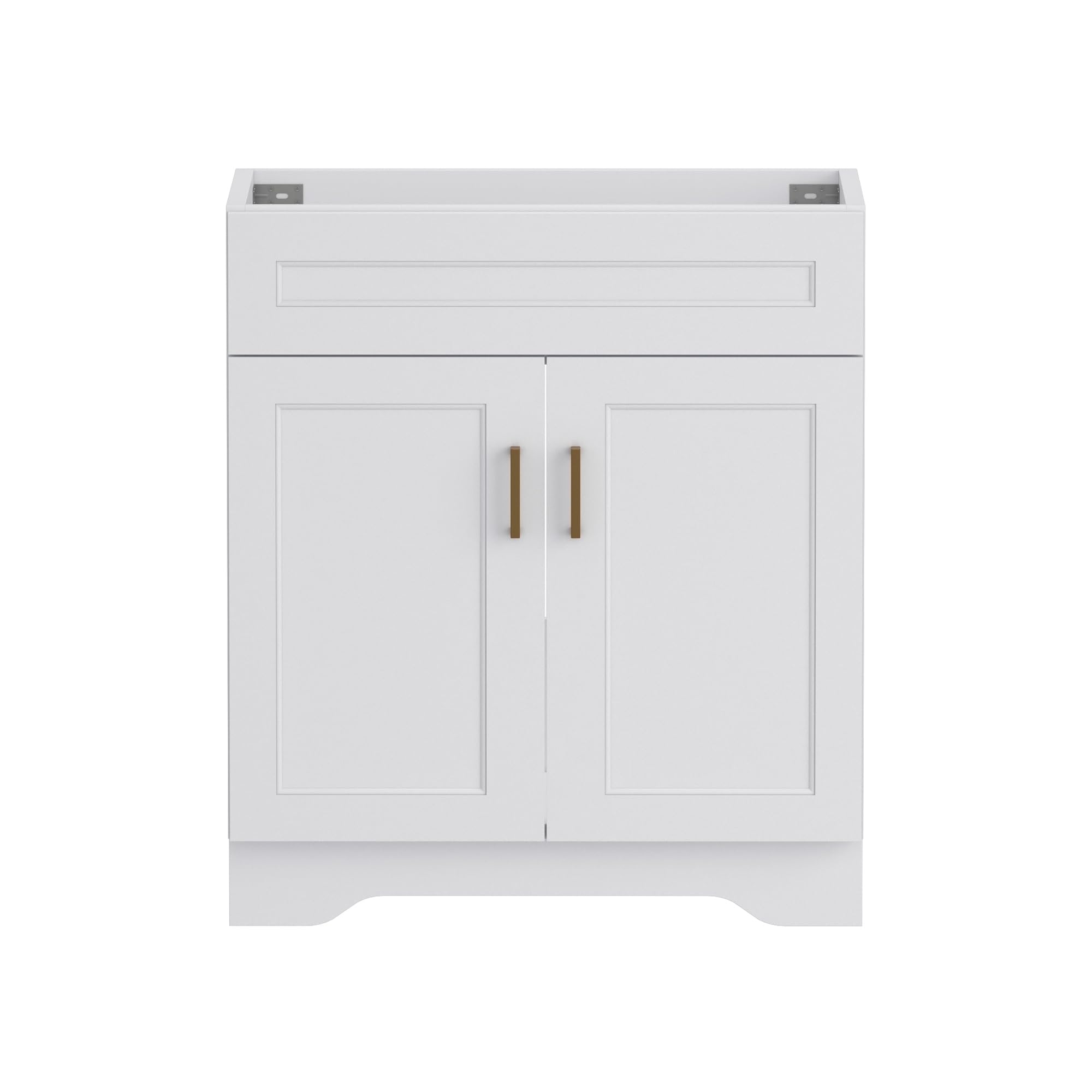 Chyanmoo 30 Inch Bathroom Vanity, Wooden Double Door Bathroom Storage Cabinet, Freestanding Cabinet Vanity Without Sink (White Without Sink, 30")