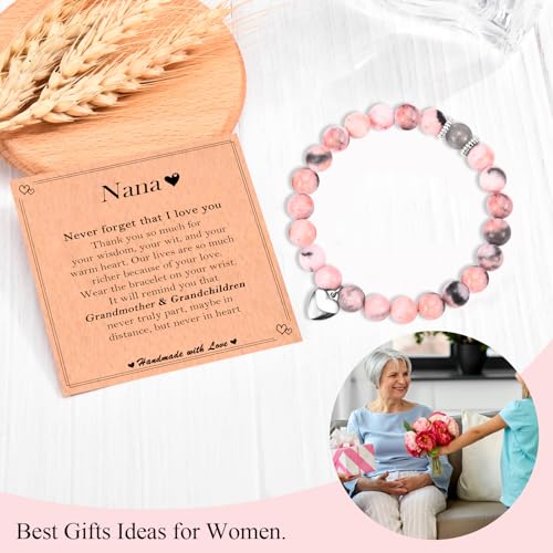 Image of Nana Mothers Day Gifts for Nana Grandma Grandmother, Christmas Valentines Day Easter Birthday Gifts Stocking Easter Basket Stuffers Beaded Bracelet Jewelry Gifts for Nana Grandma Mimi Grammy Gigi Women