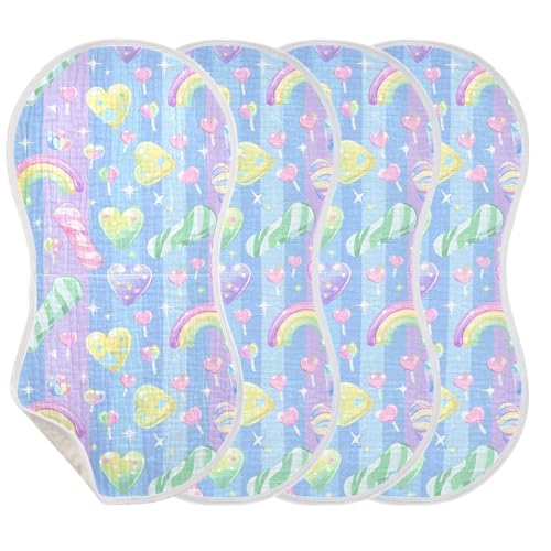 Cane Candy Cartoon Cotton Baby Muslin Burp Cloths Easy Care Baby Burp Rags for Babies boy and Girl Set of 2, 22x11in3
