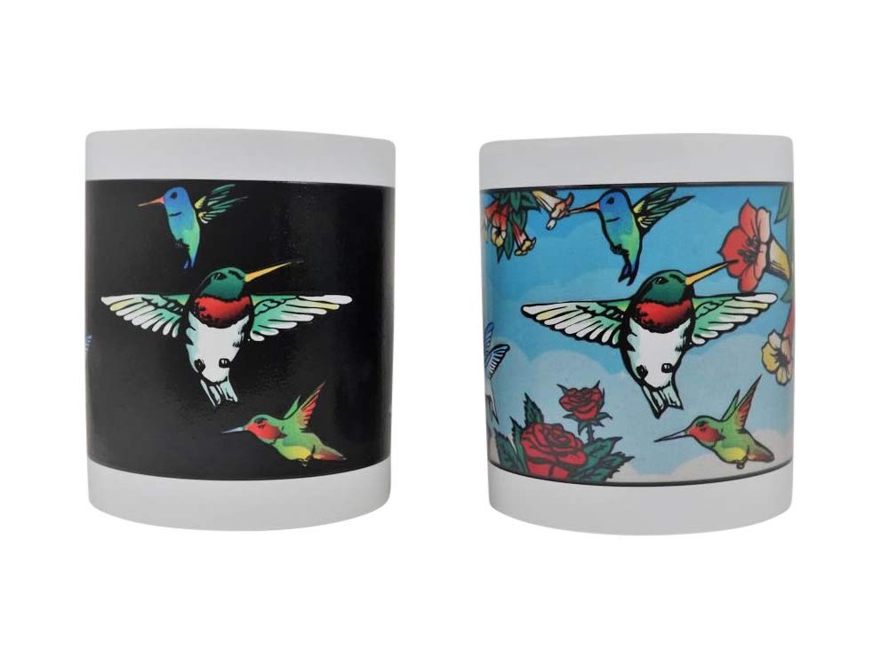 Hummingbirds Magic taza de café que cambia de color