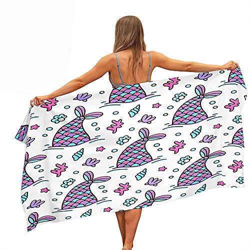 Chickwin Toalla de Playa Grande Rectángulo, Microfibra Absorbente Manta de Verano Toalla de...