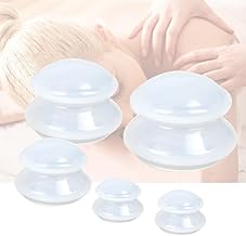 Schröpfglas Silikon Schröpfen, Anti Cellulite Cup, Aibeau 5 stück Silikon Schröpfen Set Schröpfgläser Vacuum Cup Körper/Gesicht Anti-Cellulite-Vakuumtherapie-Tassen Home Spa Health Care (White)