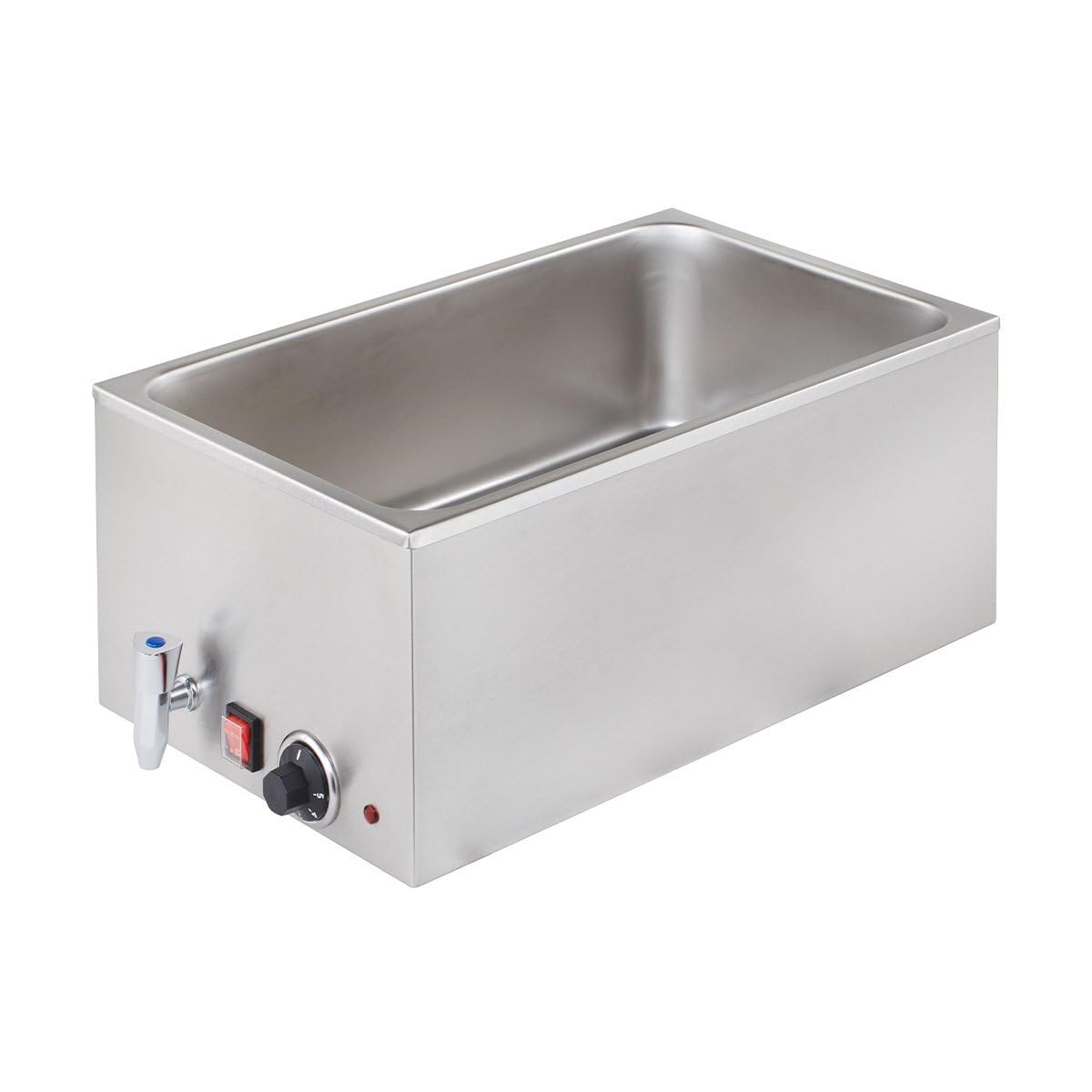 GastroHero Bain Marie ECO GN 1/1 mit Ablasshahn Bainmarie Speisenwärmer Warmhaltebecken 30–90 °C Gastronomie Buffet Catering Warmhaltegerät