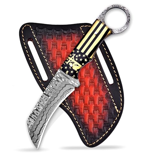 WOMBAT KNIVES Damascus Hawkbill