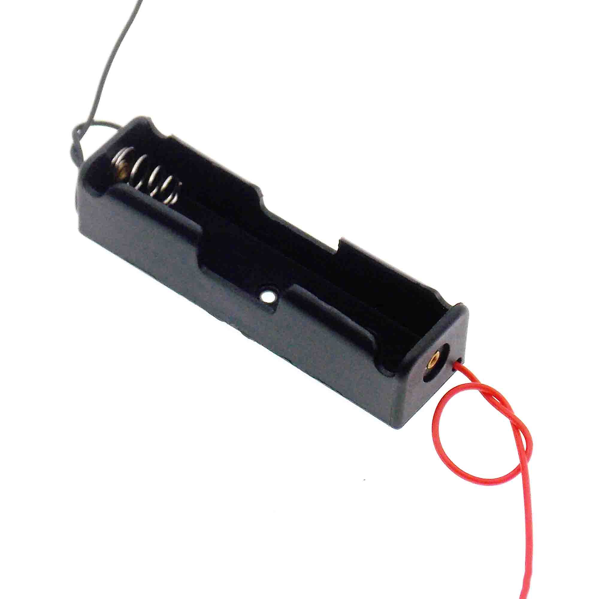 Reland Sun 5pcs 18650 AA AAA Battery Storage Box Case DIY 1 2 3 4 Slot Way Batteries Clip Holder Container With Wire Lead Pin (18650 X1 Slot)