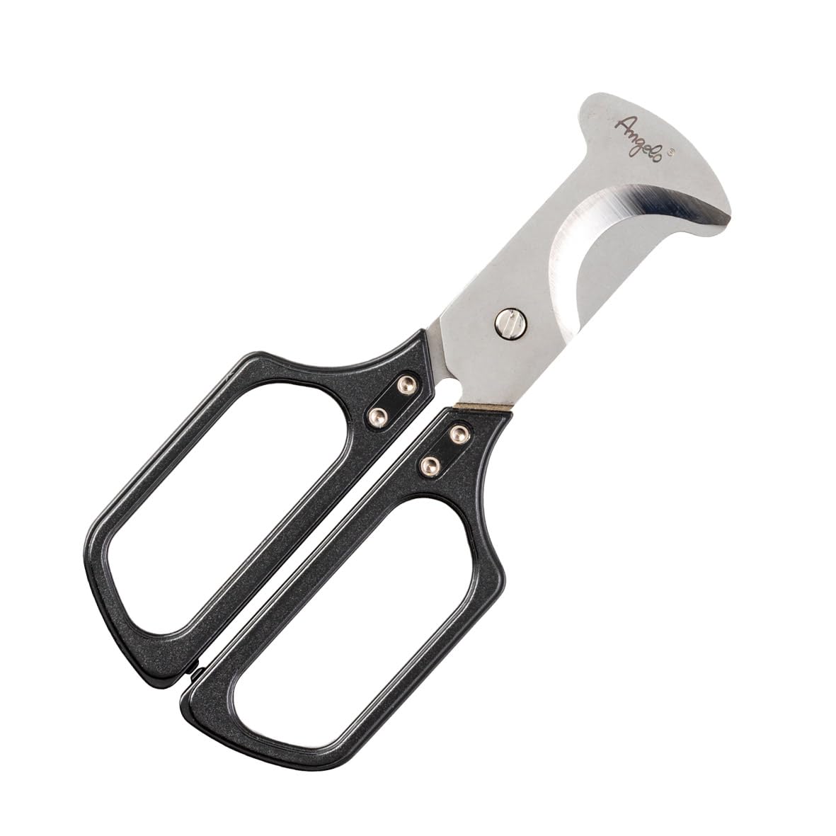 Angelo Zigarrenschere High End, Metall 12,5 cm schwarz/silberfarben mit Etui, extra scharf