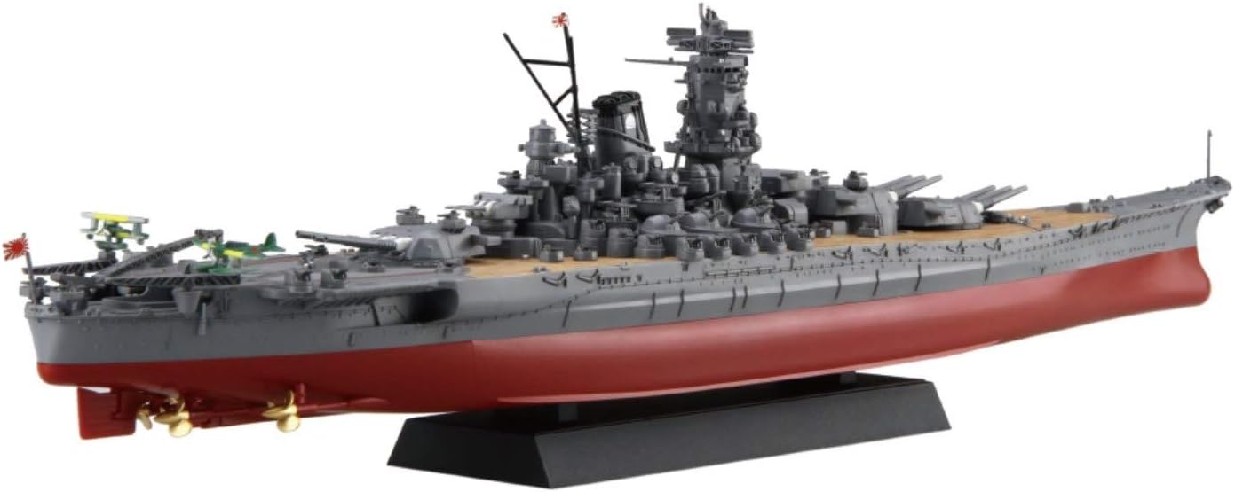 Fujimi Model 1/700 Ship Next Series No.1 Japanese Navy Battleship Yamato (New Exhibition Base Specification), Color Coded, Plastic Model Ship NX1