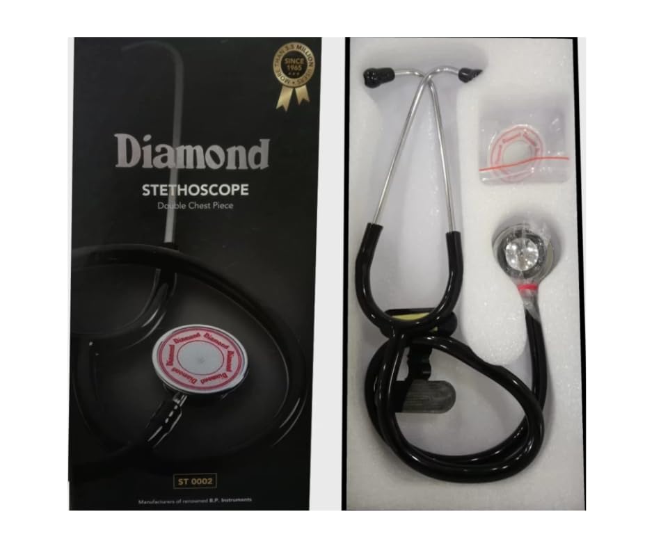 Diamond Dual Deluxe ST0002 Latest Original Authentic ISI Mark Product Fresh (Exclusive) Acoustic Stethoscope (Black)-image-44