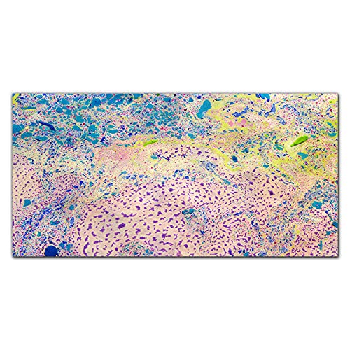 Décoration murale photo sur verre acrylique 100x50cm design taches violettes