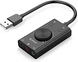 Adaptador de Placa de som usb, Microfone Externo Conversor de Placa de som Estéreo 3.5mm aux Jack de Microfone para Fone de Ouvido de Jogos Fone de Ouvido ps4 Laptop Desktop Windows