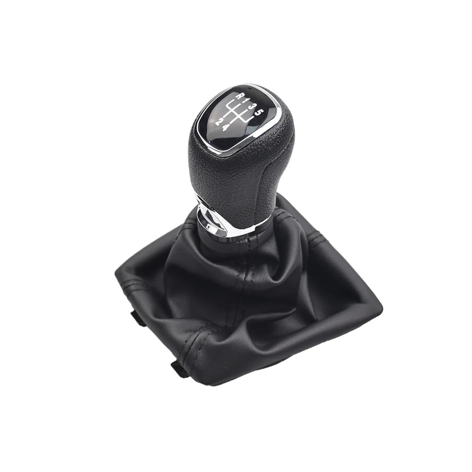 Qmtvfsrh 5 Speed Car Gear Shift Knob For Skoda For Octavia A7 Mk3 2014-2019 12Mm 5/6 Speed Shifter Lever Collar Manual Gear Shift Knob Pu Gaiter Boot(5 Speed)
