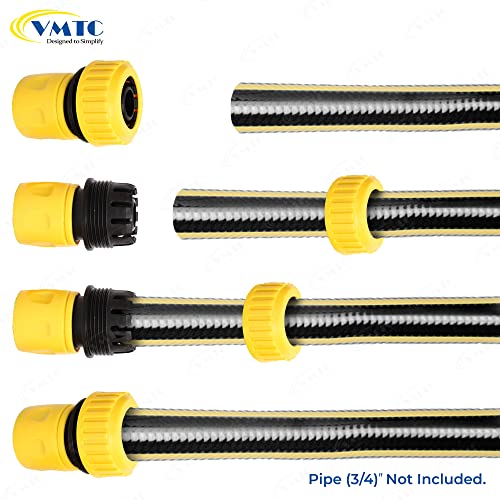 Image of VMTC Quick Connector Set (3 /4 inch): 2-Piece Kit for Gardening & High-Pressure Car Washers (Compatible with Karchre K1-K7, Bosch AQT, Black & Decker, Hubertt, and More)