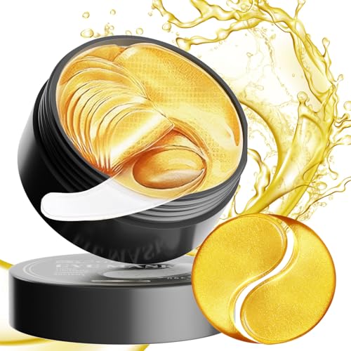 24K Gold Eye Mask (60PCS) – Gold Eye Patches for Puffy Eyes & Dar...