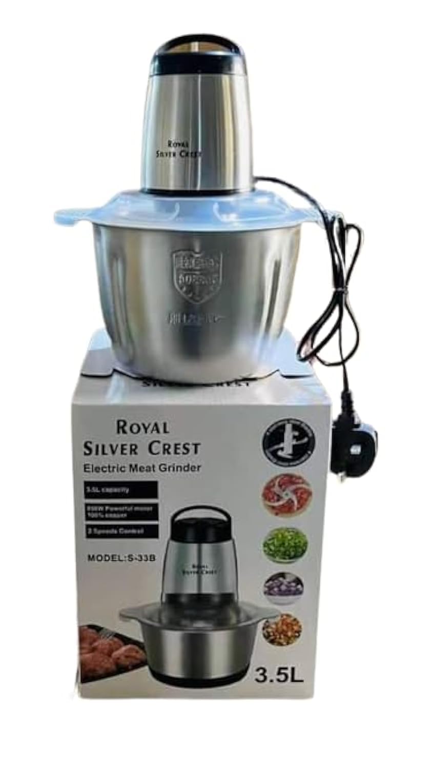 Royal Crest Electrical Meat Grinder | Meat Grinder Electric, Food Processor 5L Stainless Steel Meat Blender Food Chopper for Meat, Vegetables, Fruits and Nuts with 4 Sharp Blades